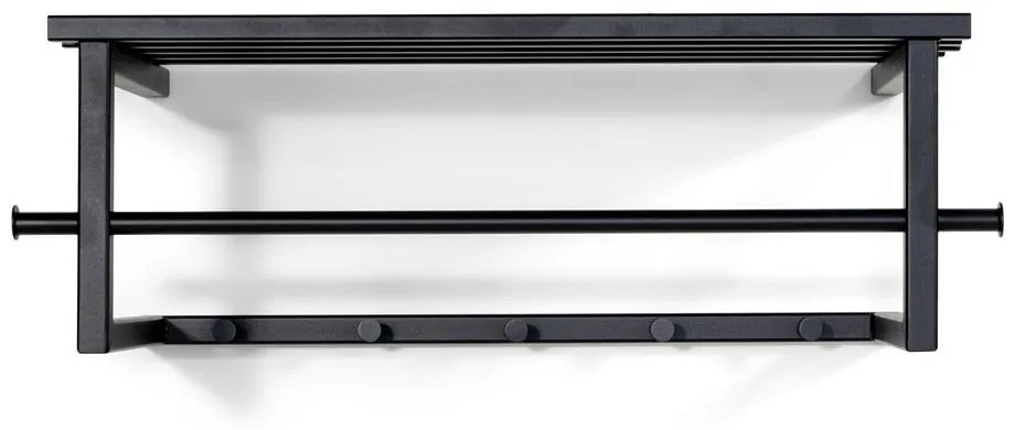 Fekete fém fali fogas polccal 76 cm Marco – Spinder Design