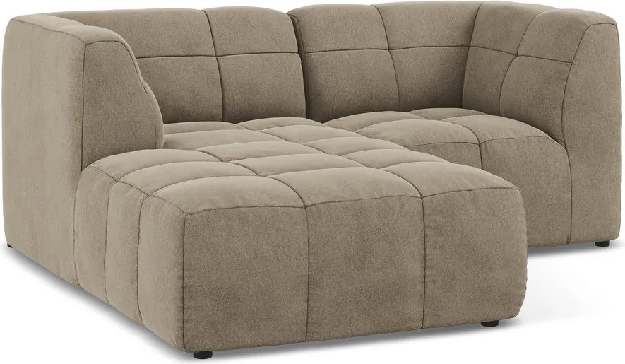 Barna bársony sarokkanapé (bal oldali-heverő résszel) Aloha – Makamii