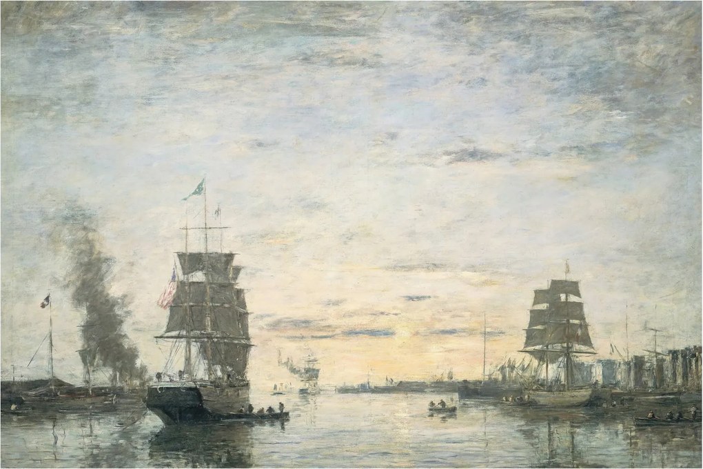 Kép - Eugène Boudin, Entrance to the Harbor, Le Havre, reprodukciók (90x60 cm)