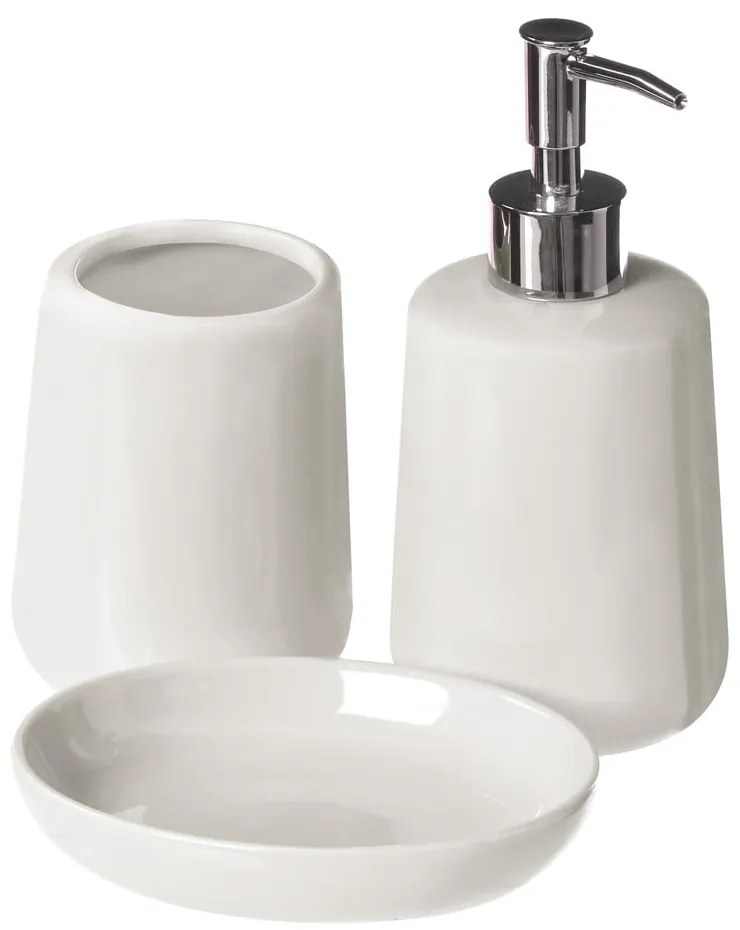 Fehér kő fürdőszobai kiegészítő szett Moon – Premier Housewares