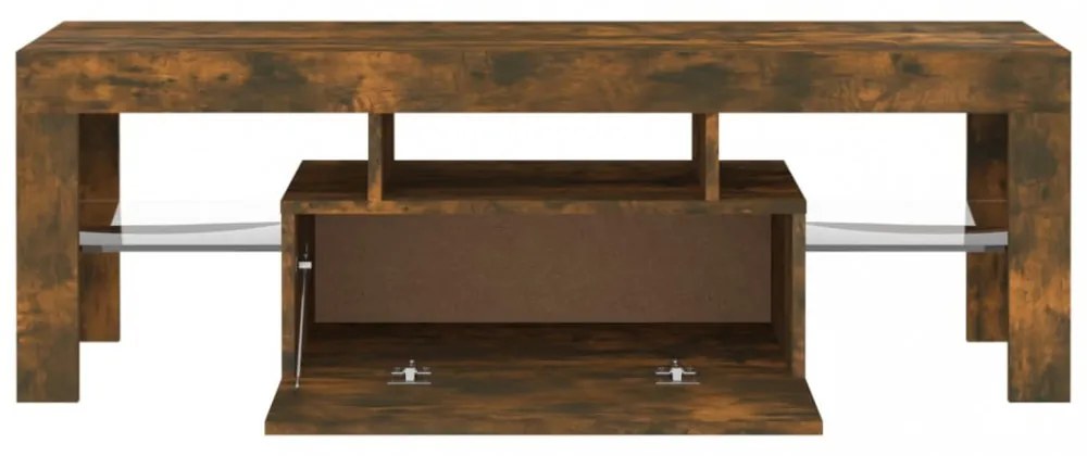 füstös tölgy színű TV-szekrény LED-világítással 120x35x40 cm