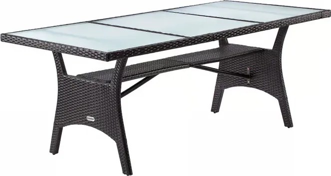 Deuba Takeo rattan asztal 190x90x74 cm - barna