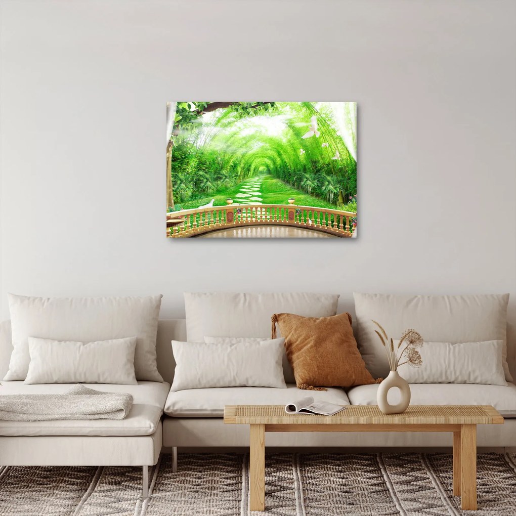 Kép - Trópusi kertre néző kilátás (70x50 cm)