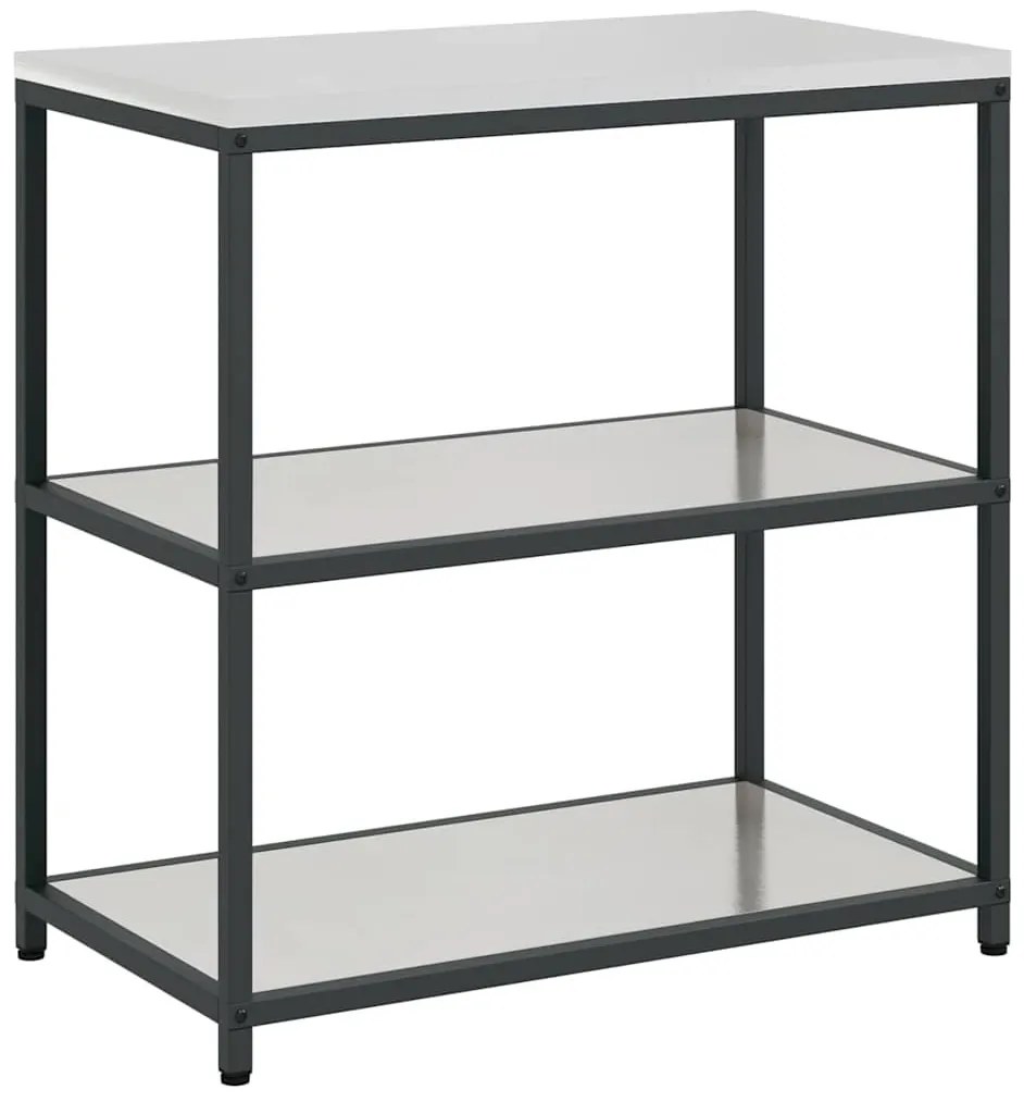 Konyhai Tároló Készlet polcokkal 3 pcs Ezüst 210 x 50 x 92 cm