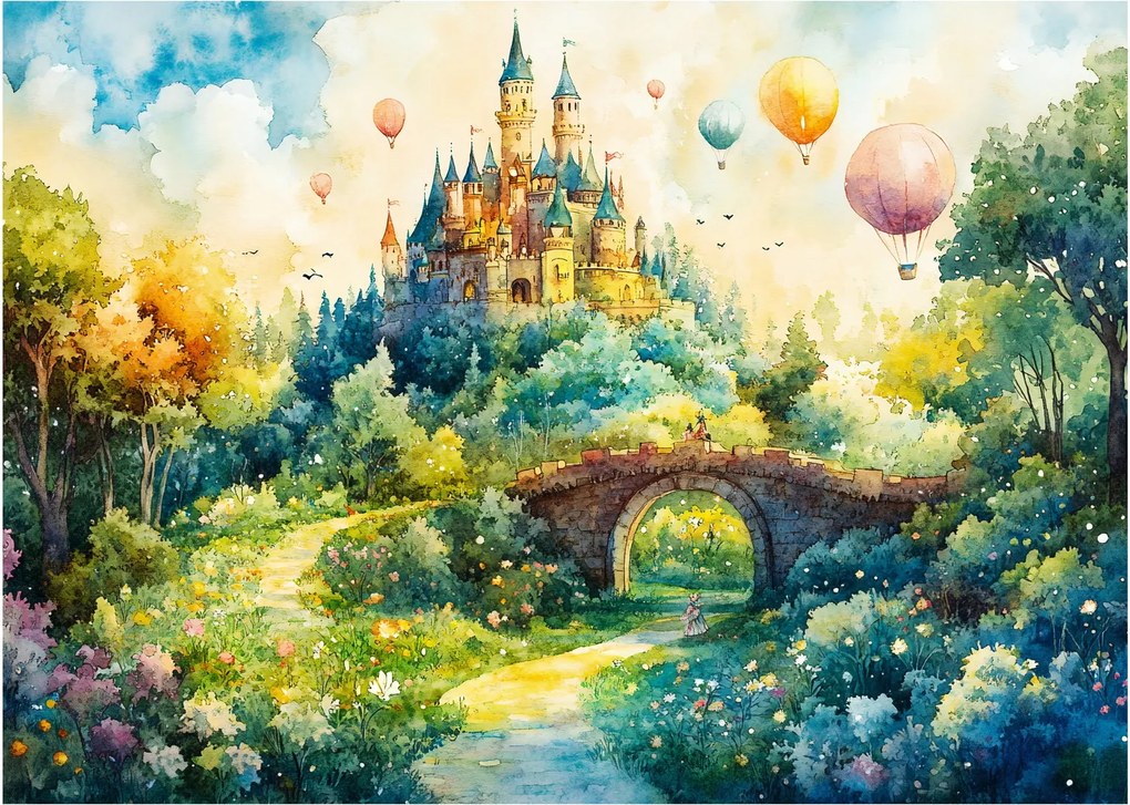 Üveg kép - Mesebeli kastély (70x50 cm)