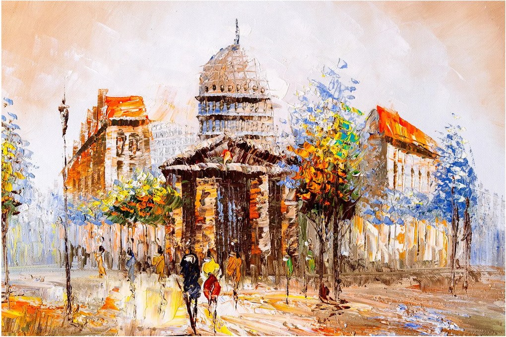 Kép - Festett városi emlékmű (90x60 cm)