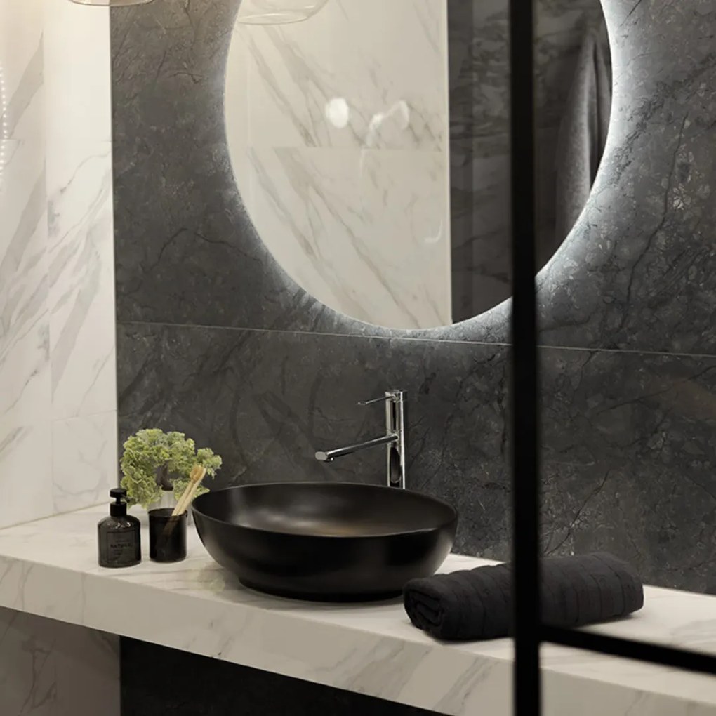 Laveo Desna, asztali mosdó 515x395x135 mm, matt fekete, LAV-VUD_B251