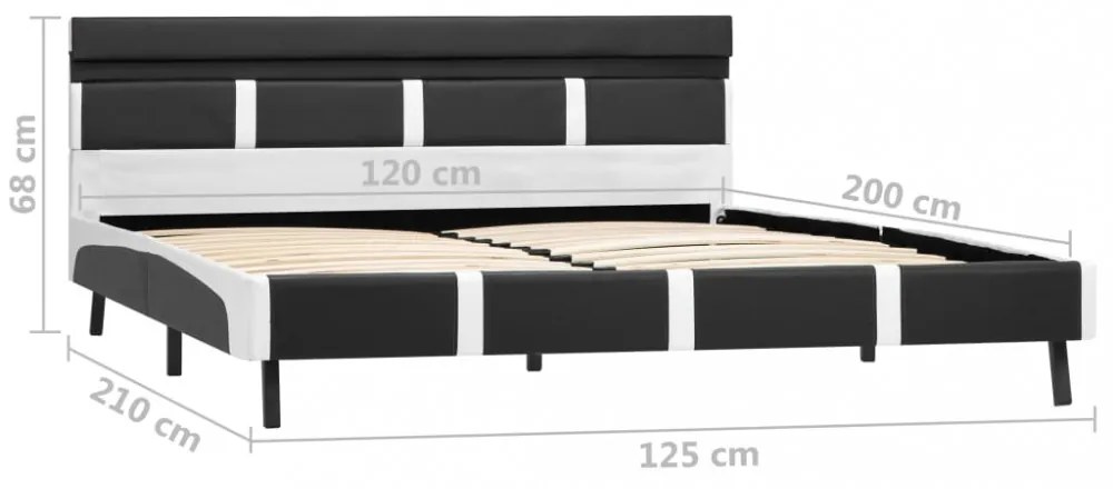 szürke LED-es műbőr ágykeret 120 x 200 cm