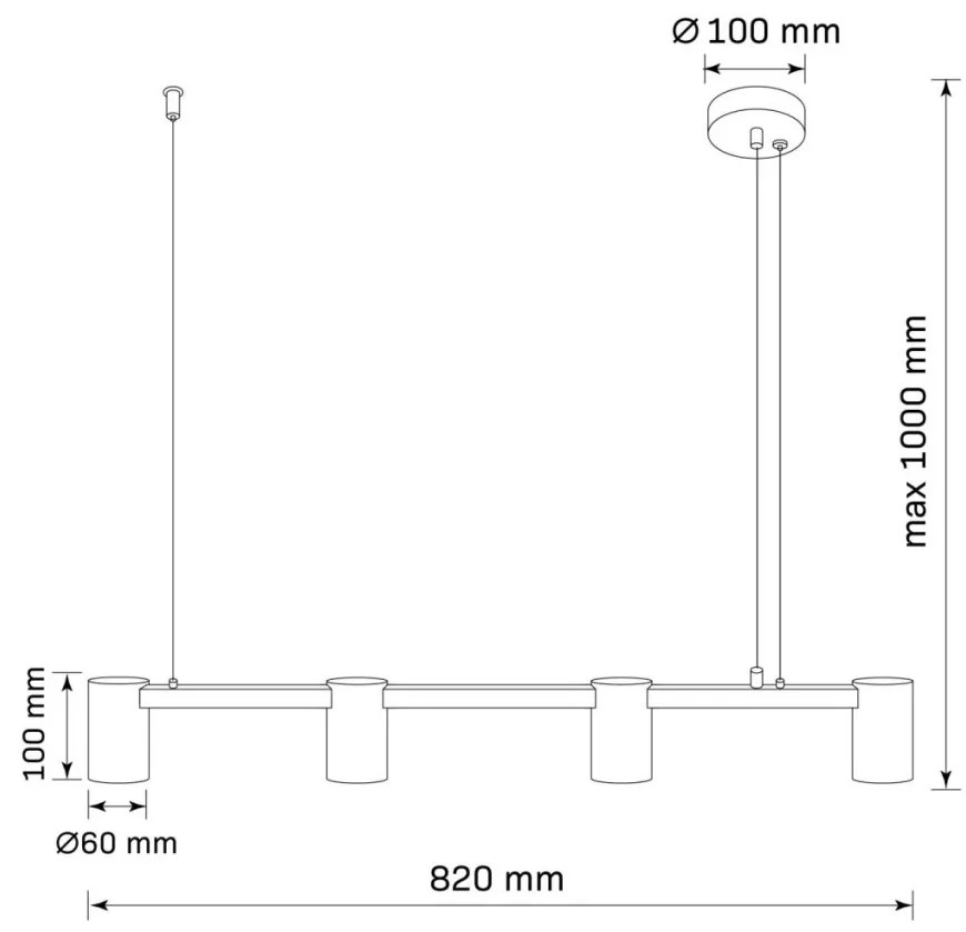 Polux MARIBEL 326171 Lepel lámpa 4x10W/GU10 IP20