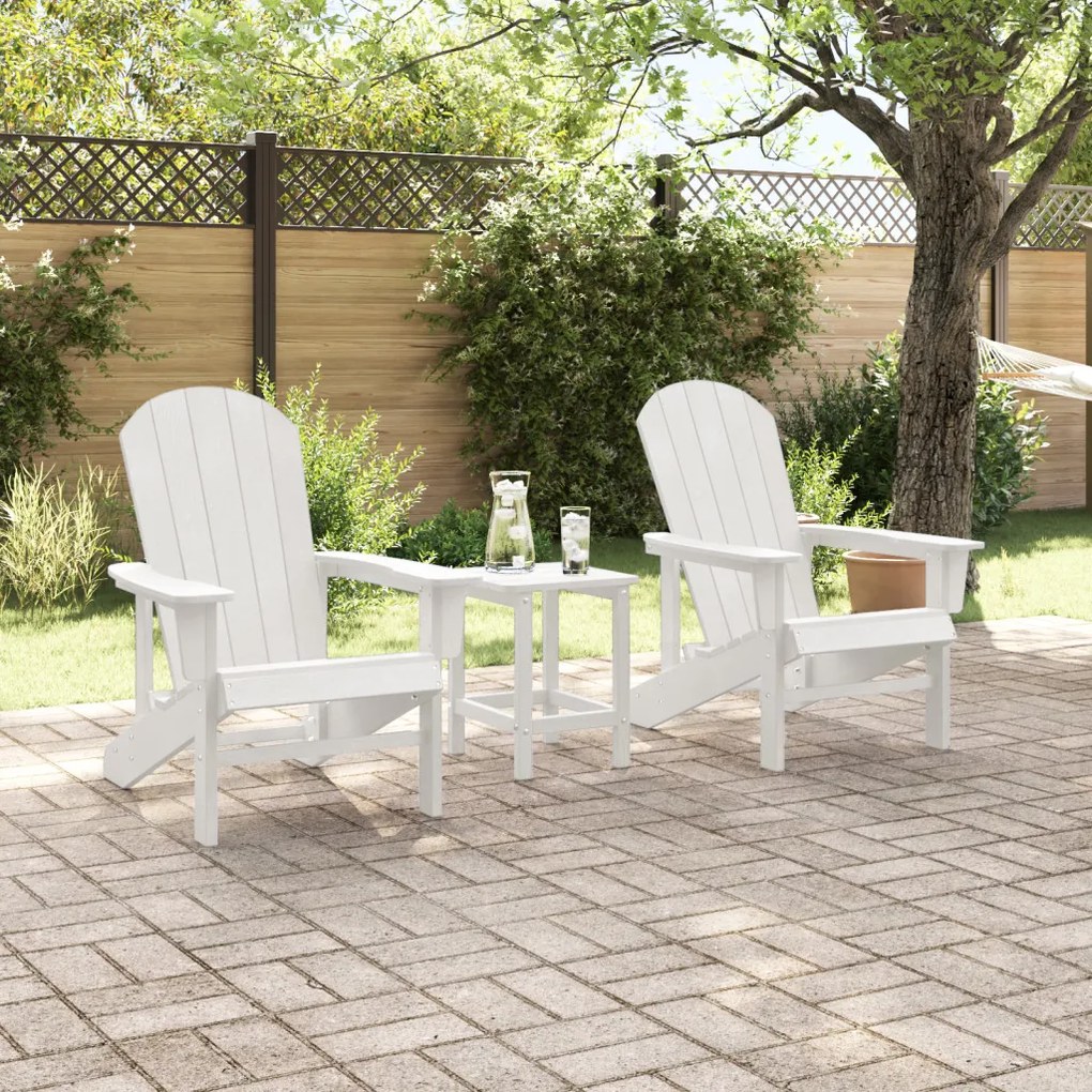 Adirondack Székek 2 db Fehér 74x82x90 cm HDPE
