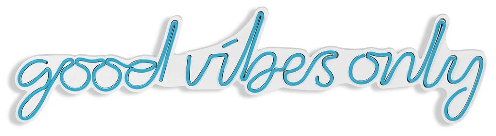Műanyag LED-es fali dekoráció, Good Vibes Only - Blue