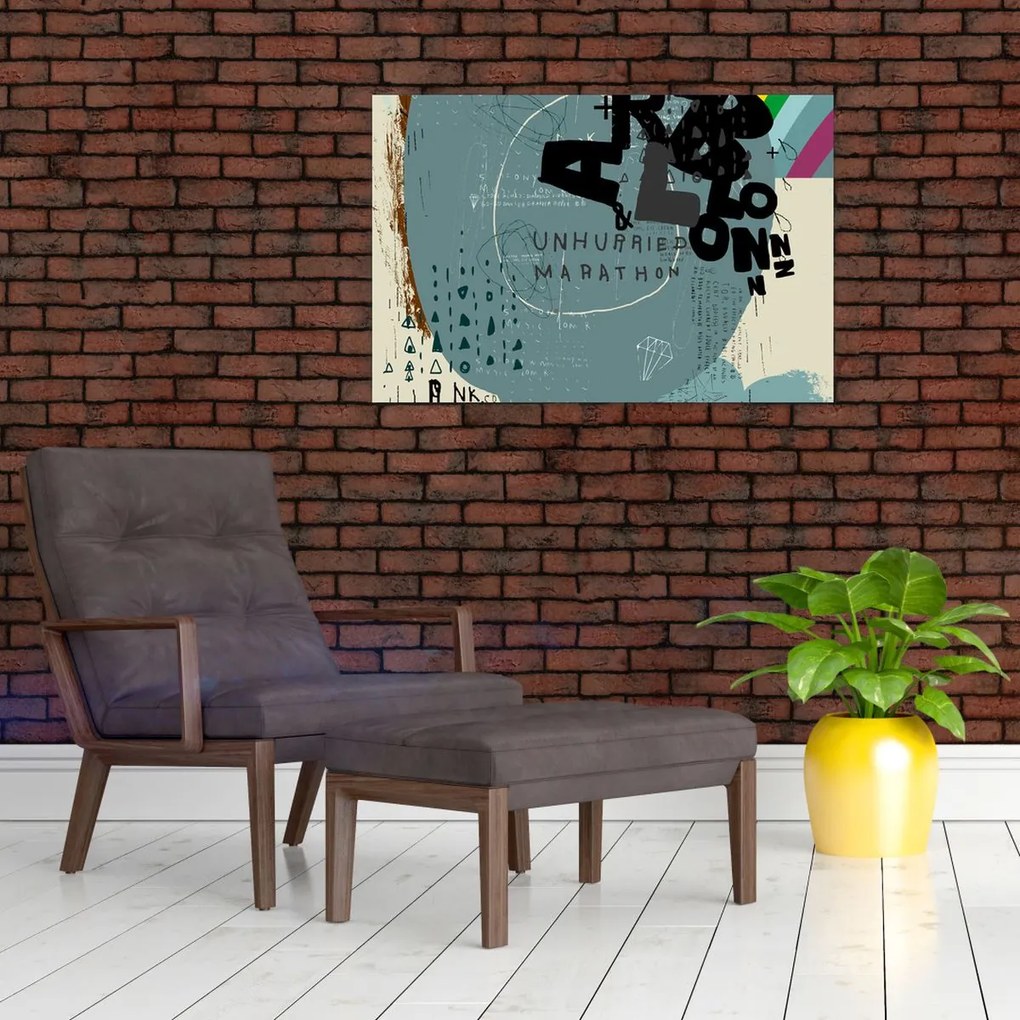 Kép - Repülő léggömb szivárvánnyal (90x60 cm)