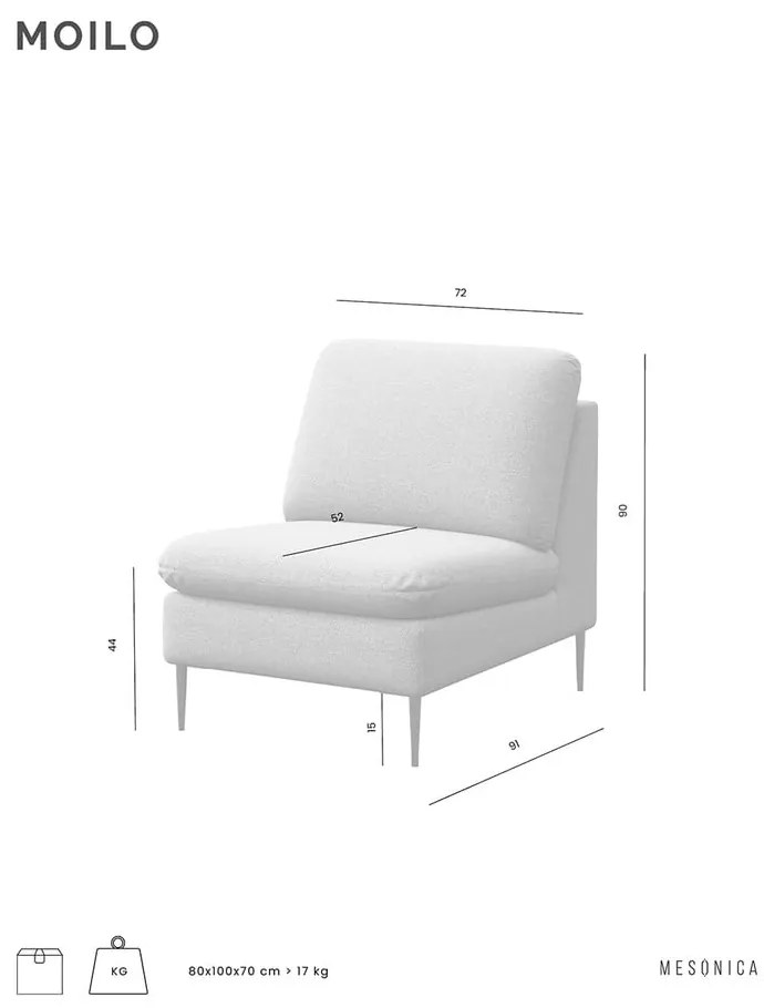 Fekete buklé fotel Moilo – MESONICA