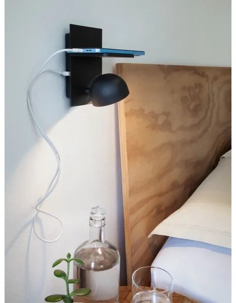 Redo 01-3491 - LED Fali spotlámpa SEIBI LED/7W/230V USB CRI 90 fekete