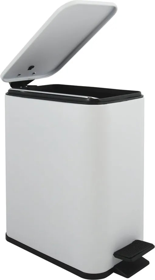 Matt fehér acél pedálos szemetes 5 l Erik – Spirella