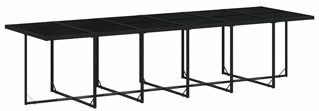 13 részes fekete polyrattan kerti ülőgarnitúra párnákkal