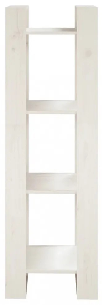 fehér tömör fenyőfa könyvszekrény/térelválasztó 41x35x125 cm