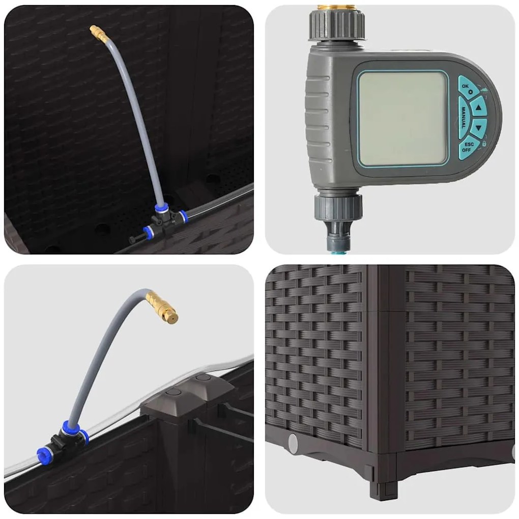 Kerti ültetők Barna 160 x 40 x 52 cm Acél