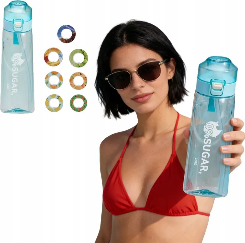 Ízesített 650 ml-es vizes palack 7 kapszulával Cukor- és kalóriamentes