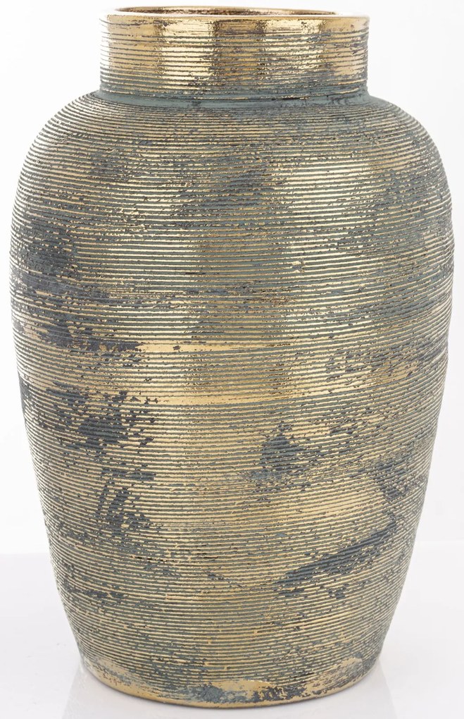 Váza kerámia kék, arany 31x20x20cm