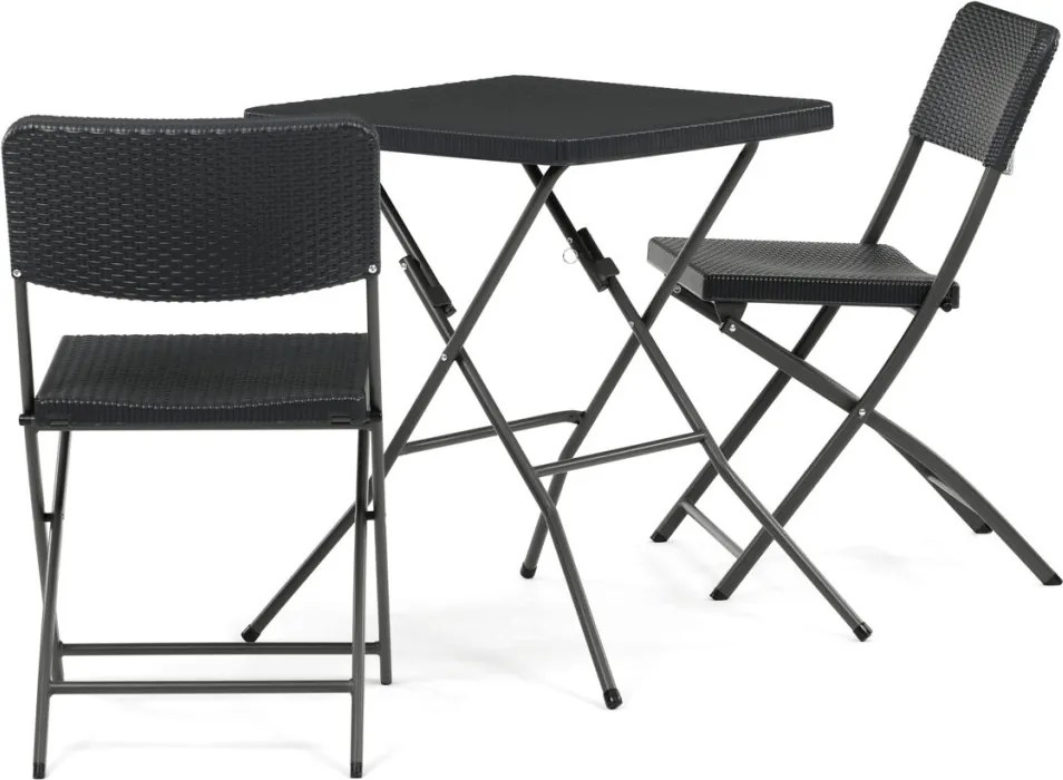 Kerti bútor szett 1+2, műanyag, szürke, AZS-L2161 GREY