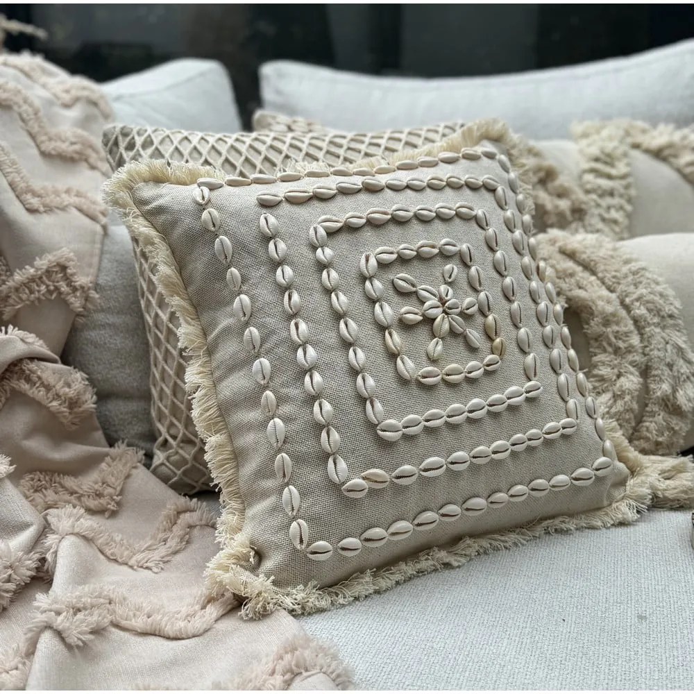 Pamut párnahuzat 43x43 cm Seashells – Mioli Decor