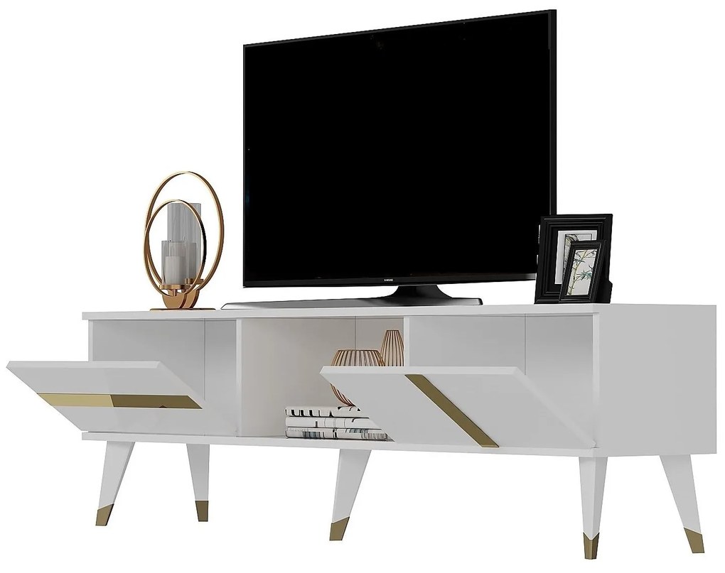 TV asztal/szekrény Vekika 2 (fehér + arany) . 1095252
