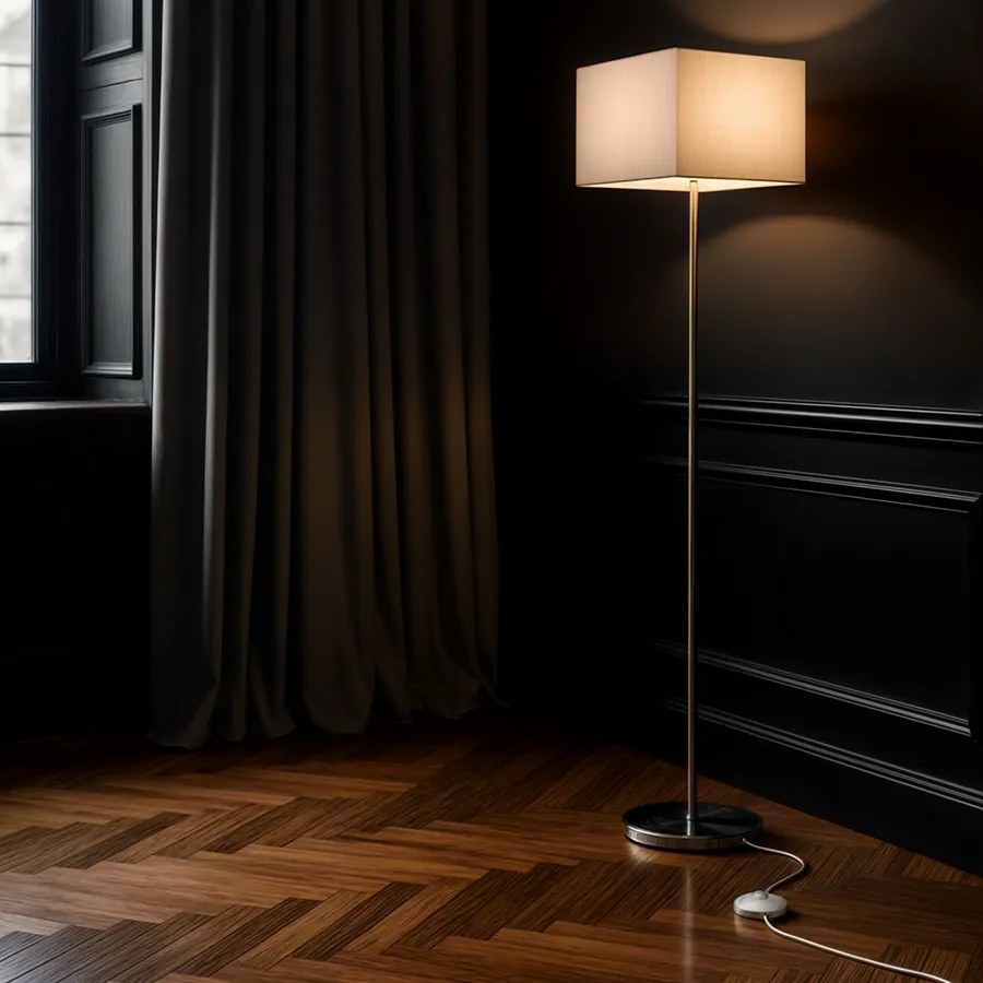 RENDL NYC/TEMPO 30/19 stojanová Polycotton bílá/chrom 230V LED E27 15W