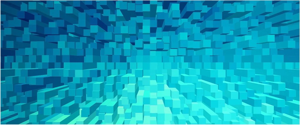 Absztrakt kocka kép (120x50 cm)