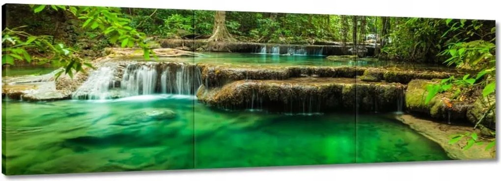 Vászonkép 90x30 Erawan vízesés Thaiföld