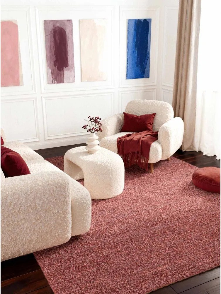 Sötét rózsaszín kézi szövésű buklé szőnyeg 200x290 cm Notting Hill Portobello – Ted Baker