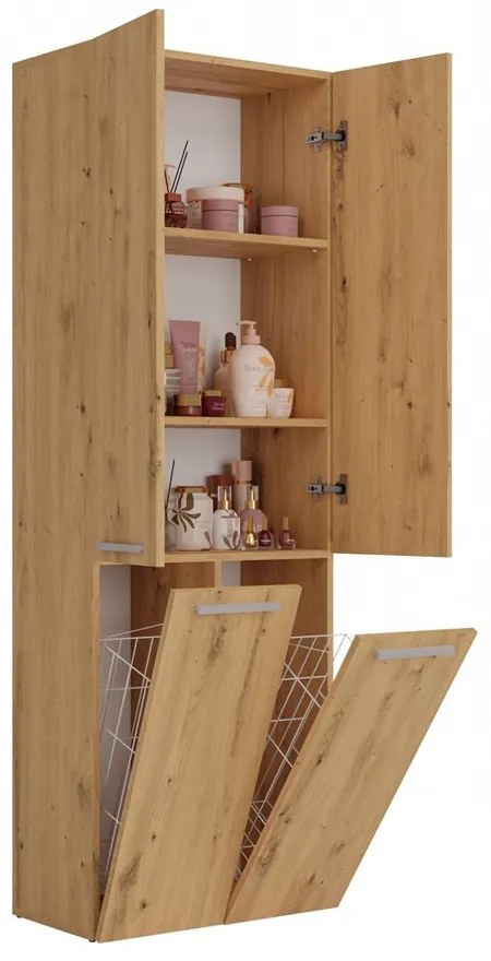 2K DD fürdőszoba szekrény, tölgy