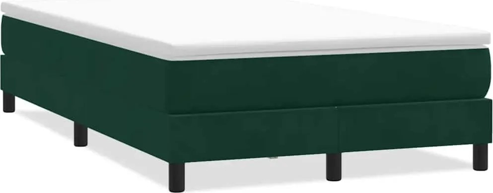 vidaXL sötétzöld bársony rugós ágy matrac nélkül 120x220 cm