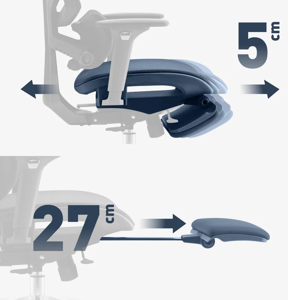 Felbontott Irodai prémium szék, hálós ergonomikus lábtartóval fekete