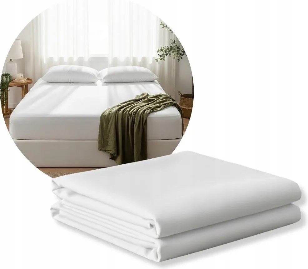 Lepedő 120x200 Fehér Jersey gumis 200x120 Matrac Lengyel