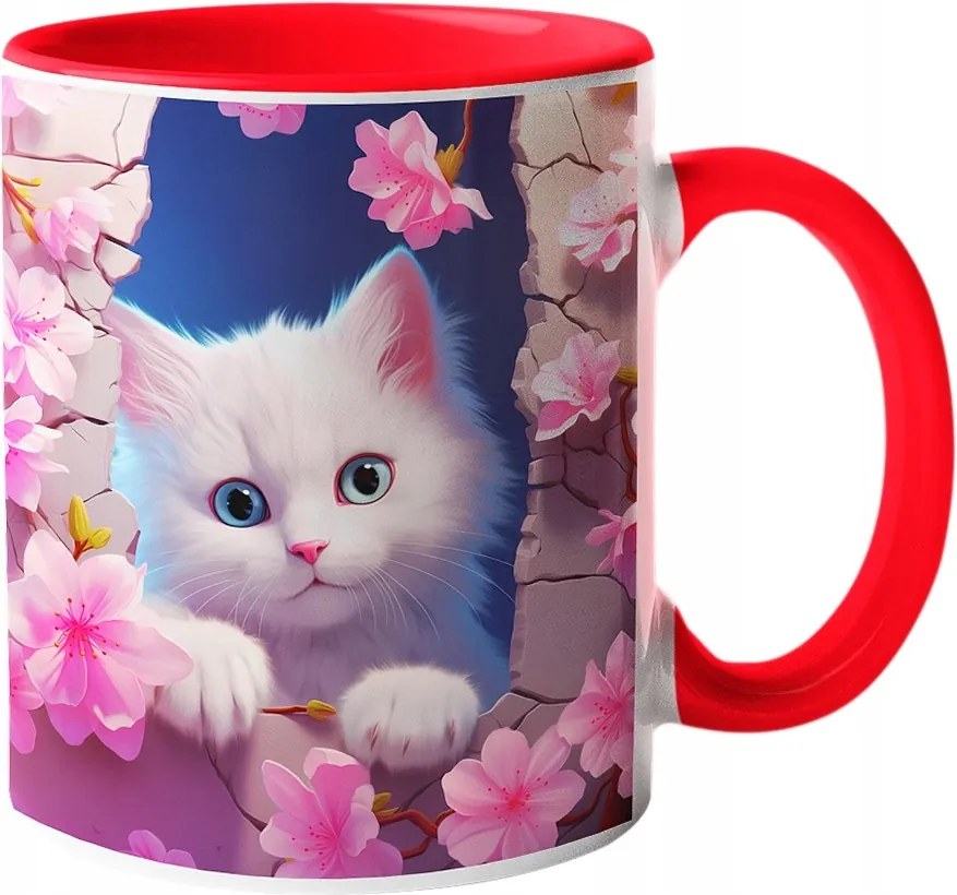 Csodaszép Macska Bögre Cicáknak Aranyos Cica "3D hatás" Ajándék 330ml.