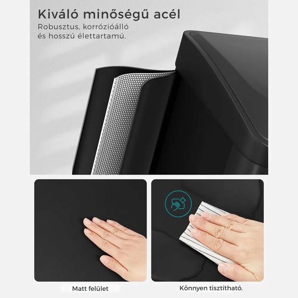 SORT szelektív hulladékgyűjtő, 24l (3x8l), fekete SongmicsHome