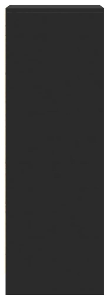 fekete szerelt fa tálalószekrény LED-del 42,5 x 34 x 100 cm