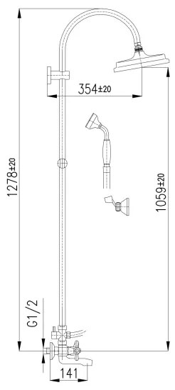 RAV Slezák MK154.5/3 - Kádkészlet MORAVA csapteleppel, fényes króm