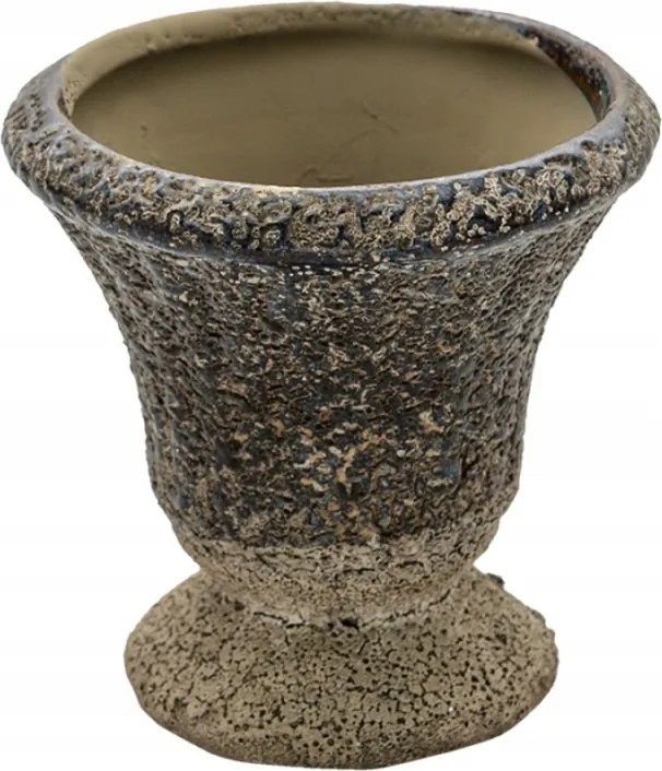 Kerámia szürke virágtartó antik stílusban Fleur 9x9 cm