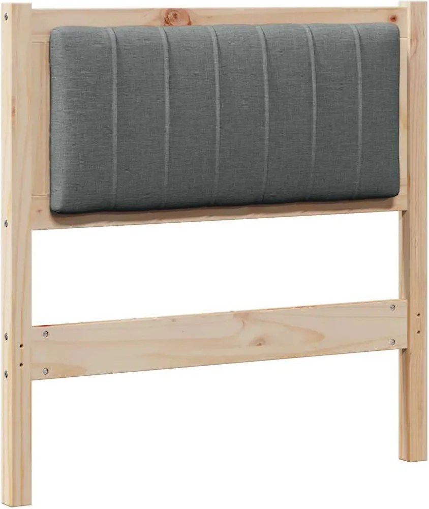 vidaXL Kárpitozott fejtámla fejtámlával Barna 80 cm Tömör fenyőfa