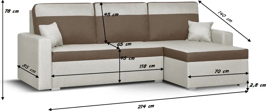 ASTRA3 Kinyitható sarokkanapé Menta/ezüst