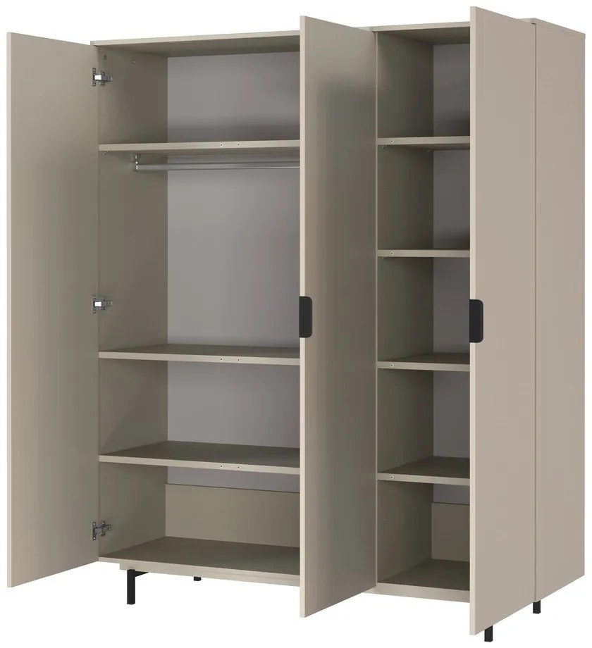 Szürke gyerek ruhásszekrény 158x190x54 cm Tomino – Germania