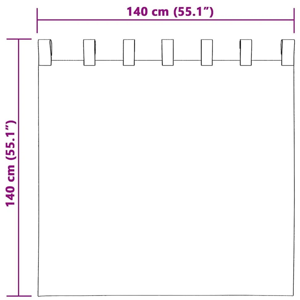 Függönyök függönyökkel 2 pcs Tópszínű 140x140cm Poliészter