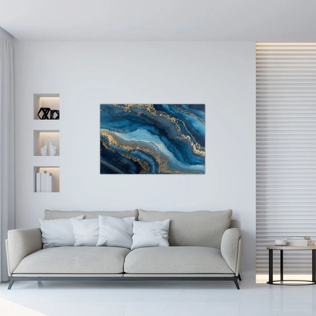 Kép - Kék márvány absztrakció (90x60 cm)