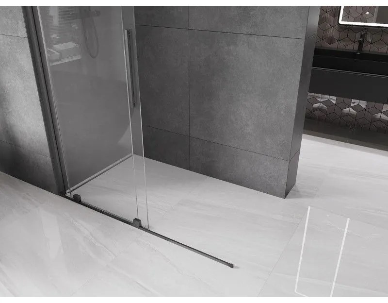 Mexen Velar, tolóajtó a nyílásba Walk-In típusú 150 cm, 8 mm átlátszó üveg, grafit matt, 871-150-000-03-66
