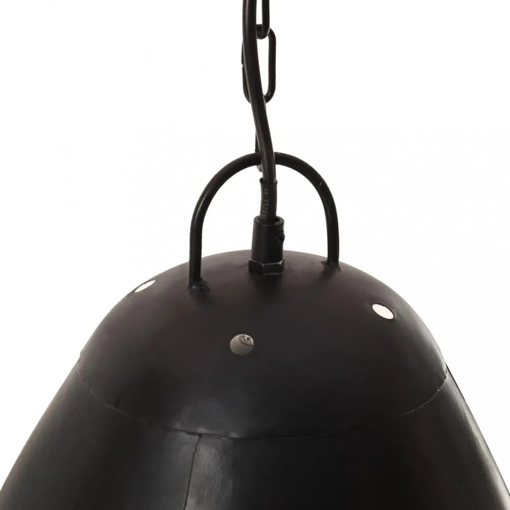 kerek fekete ipari függőlámpa 25 W 32 cm E27