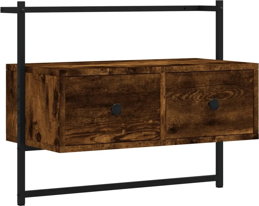 vidaXL füstös tölgy színű szerelt fa fali TV szekrény 60,5x30x51 cm