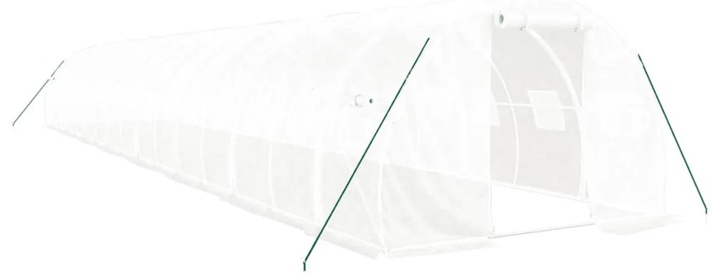 fehér acélvázas melegház 48 m² 16 x 3 x 2 m