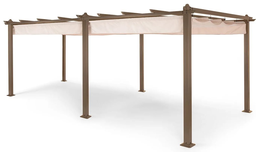 Pantheon Rust, pergola, alumínium négyszögletes cső, 3 x 6 m, 4 sarokoszlop, vízálló